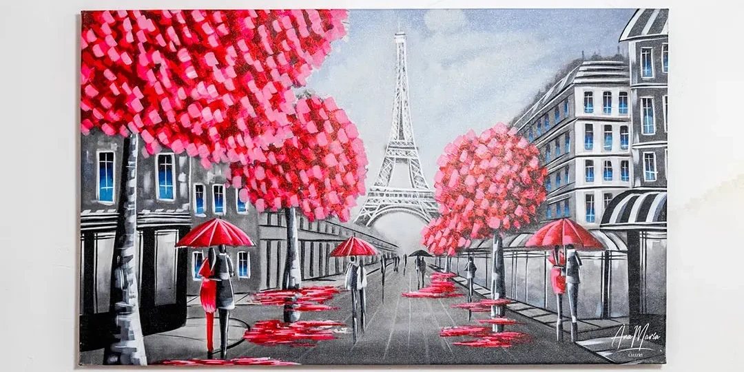 Cuadro paris rosado 4