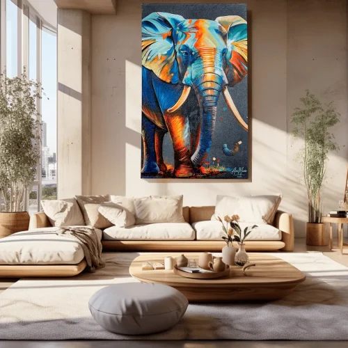 Cuadro Elefante Colores