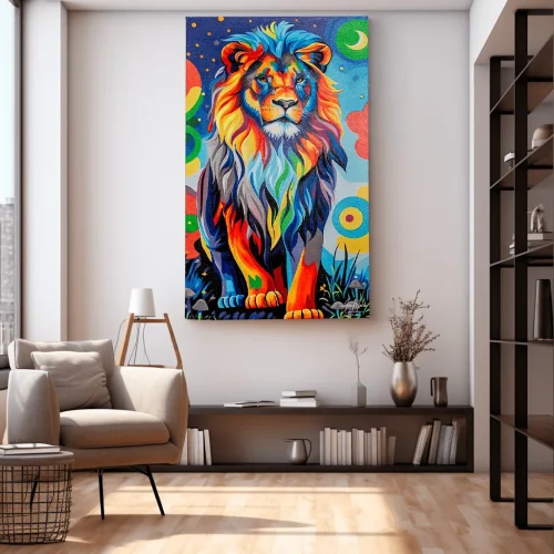 Cuadro León Morado