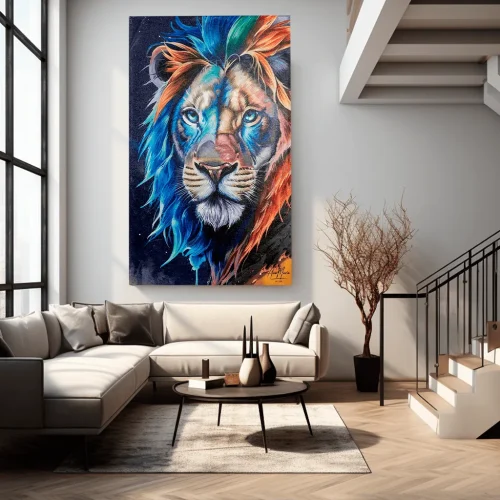 Cuadro León Colores