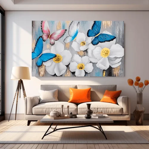 Cuadro Flores y Mariposas